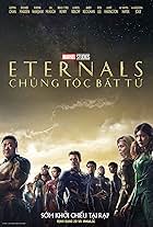 Salma Hayek, Angelina Jolie, Richard Madden, Gemma Chan, Ma Dong-seok, Brian Tyree Henry, Kumail Nanjiani, Lauren Ridloff, Barry Keoghan, and Lia McHugh in Chủng Tộc Bất Tử (2021)