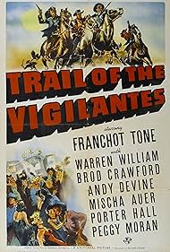 Broderick Crawford, Andy Devine, Peggy Moran, and Franchot Tone in Trail of the Vigilantes (1940)