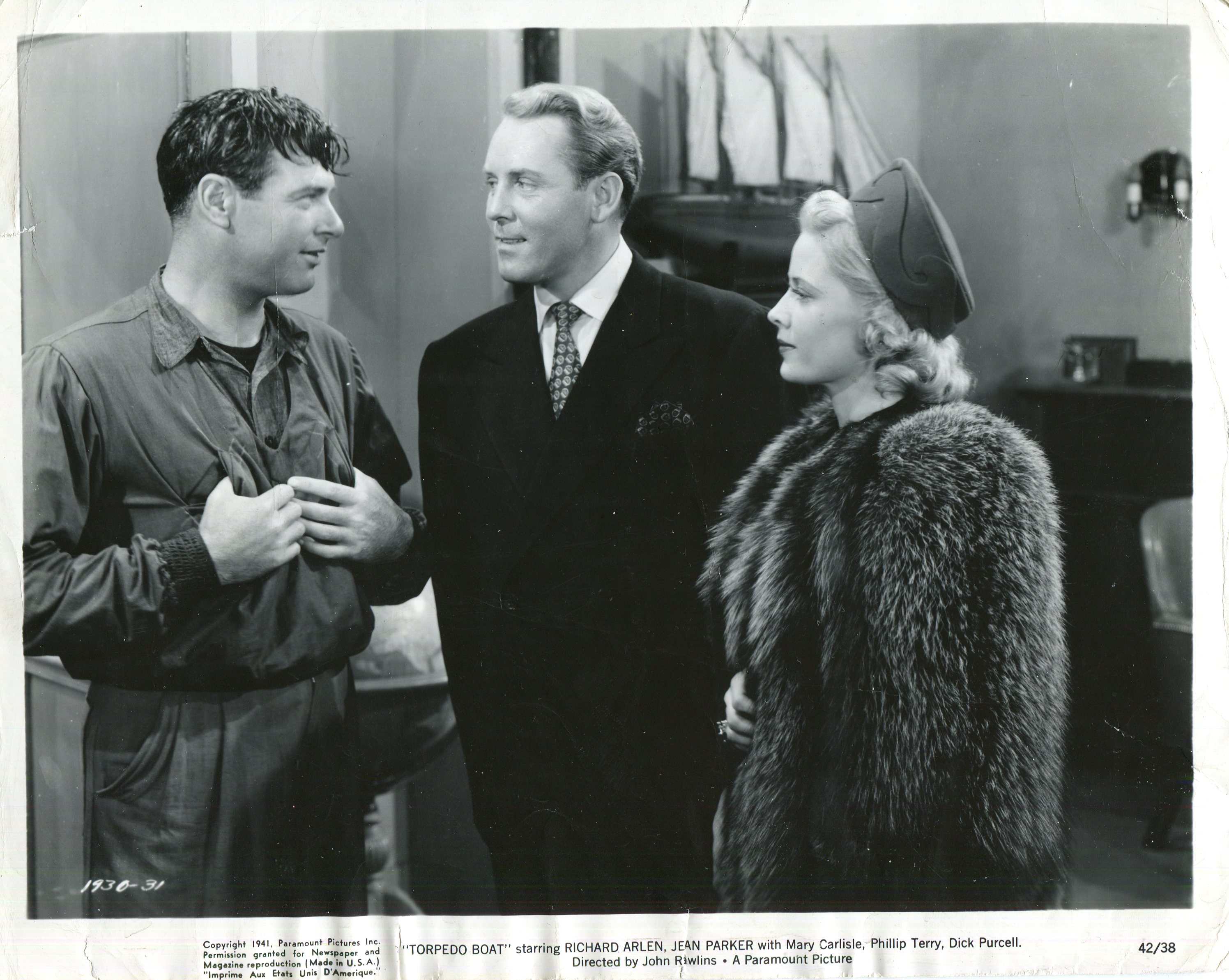 Richard Arlen, Mary Carlisle, and Dick Purcell in Torpedo Boat (1942)