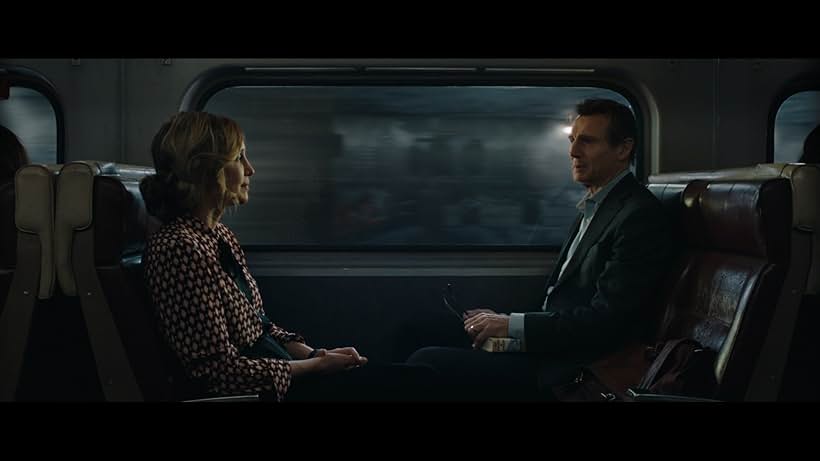 Liam Neeson and Vera Farmiga in Hành Khách Bí Ẩn (2018)