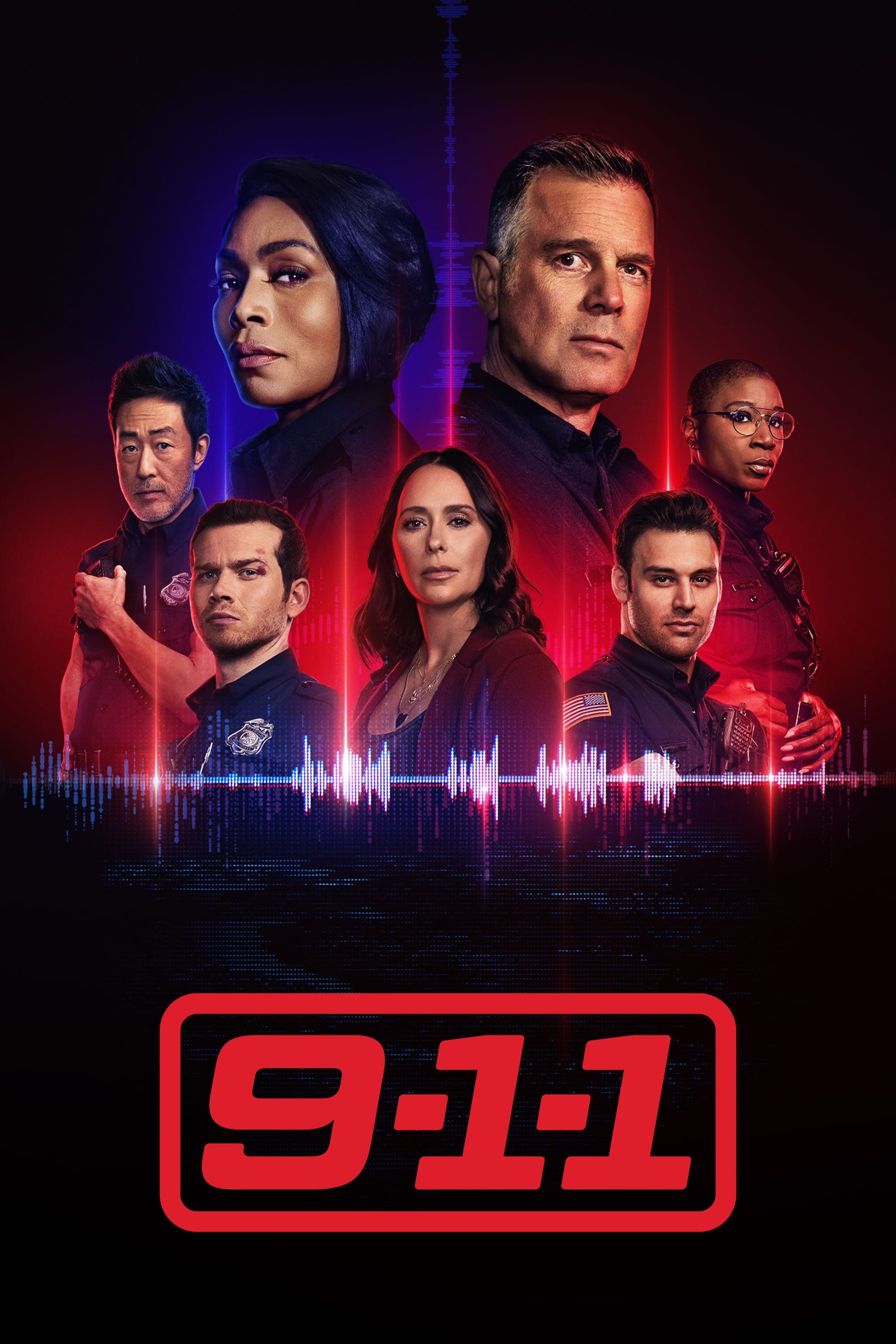 Angela Bassett, Jennifer Love Hewitt, Kenneth Choi, Peter Krause, Aisha Hinds, Oliver Stark, and Ryan Guzman in Cuộc Gọi Khẩn Cấp 911 (2018)