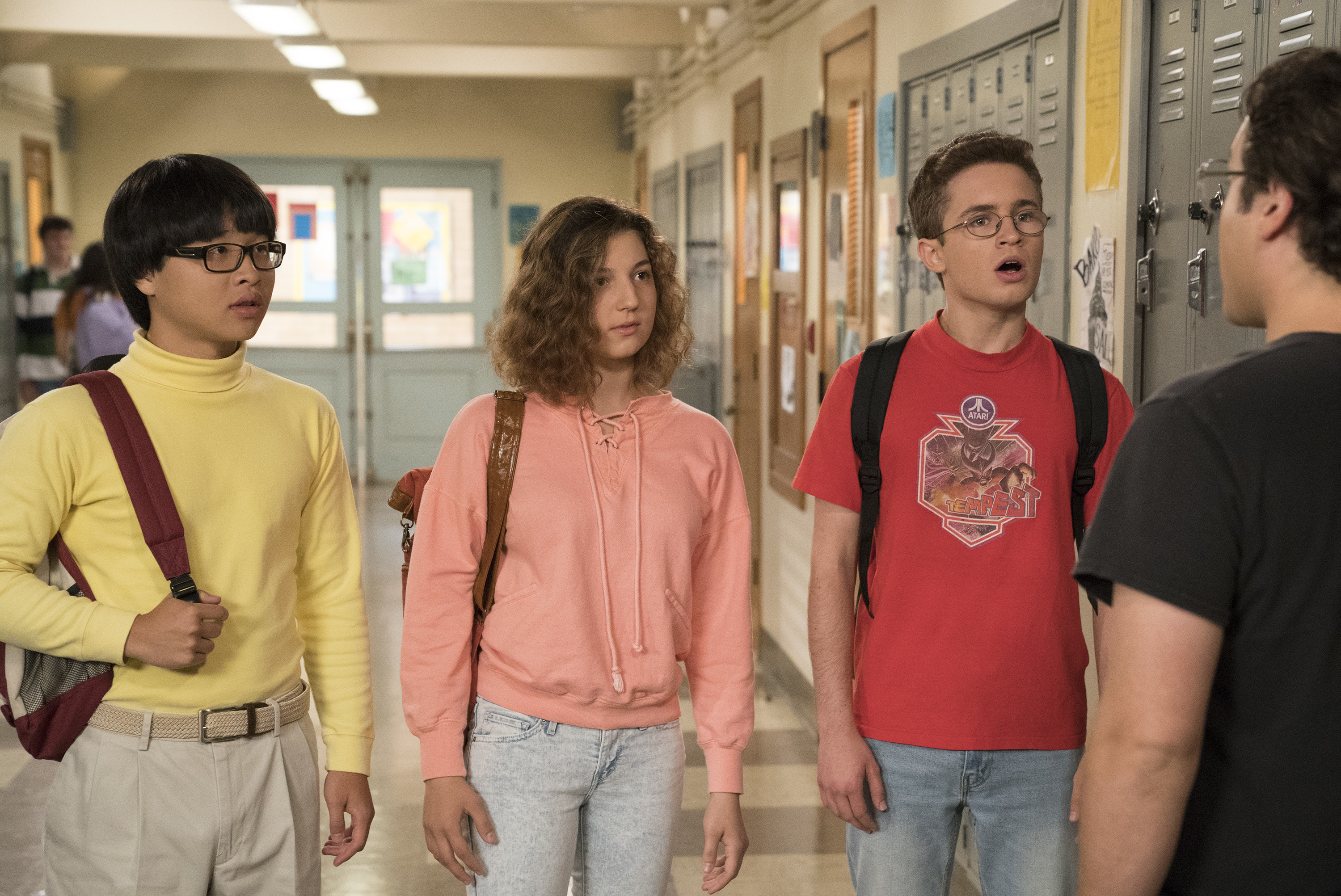 Sean Marquette, Stephanie Katherine Grant, Sean Giambrone, and Kenny Ridwan in The Goldbergs (2013)