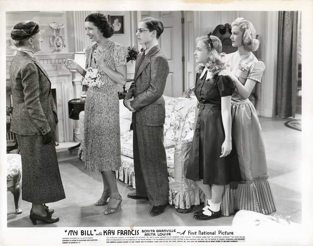 Kay Francis, Bonita Granville, Bobby Jordan, Anita Louise, and Elisabeth Risdon in My Bill (1938)