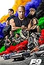 Charlize Theron, Vin Diesel, Jordana Brewster, Sung Kang, Ludacris, Michelle Rodriguez, Tyrese Gibson, John Cena, and Nathalie Emmanuel in Quá Nhanh Quá Nguy Hiểm 9: Huyền Thoại Tốc Độ (2021)