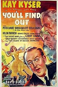 Peter Lorre, Boris Karloff, Bela Lugosi, Kay Kyser, and Ginny Simms in You'll Find Out (1940)