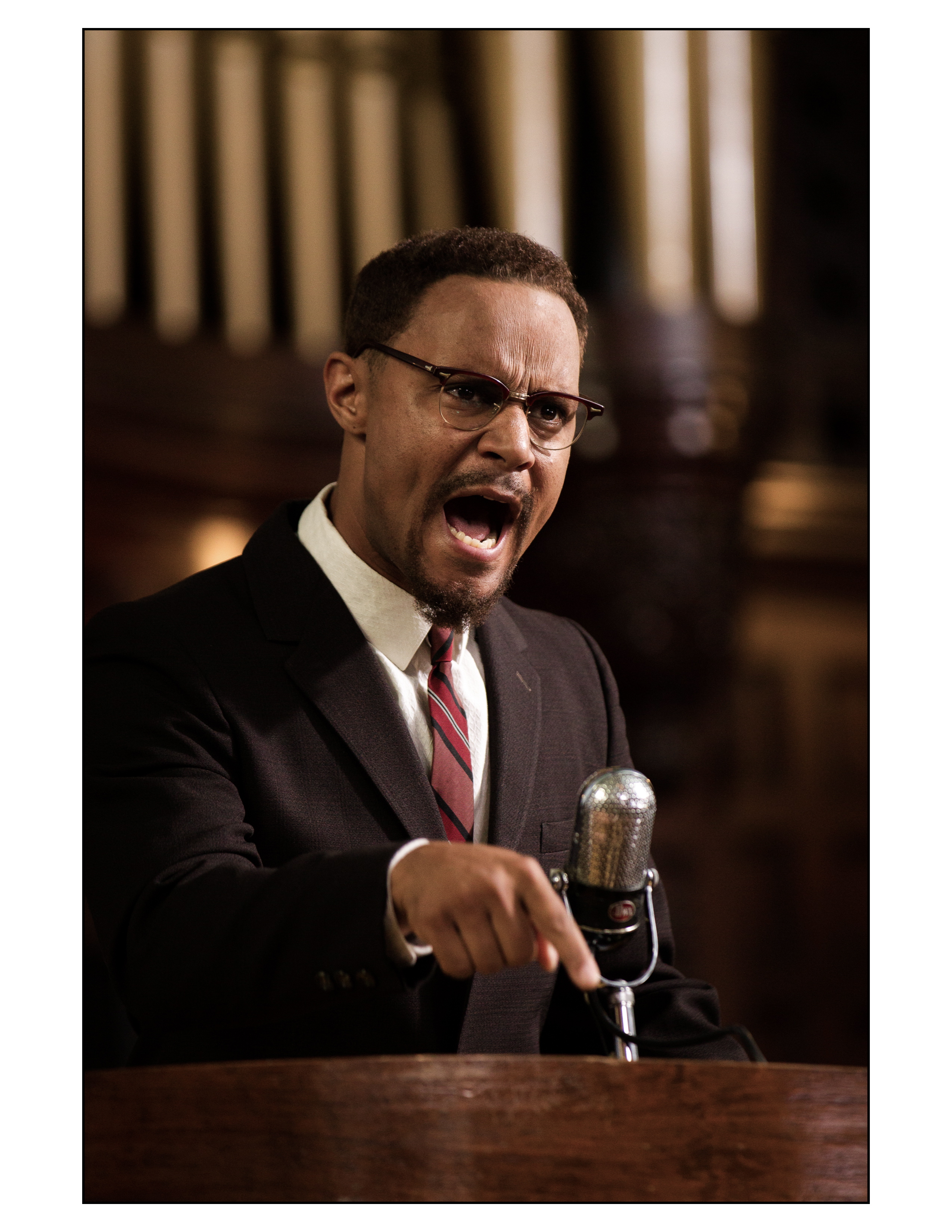 Lindsay Owen Pierre as Malcom X in Betty & Coretta