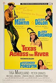 Alain Delon, Dean Martin, Joey Bishop, and Rosemary Forsyth in Texas Across the River (1966)