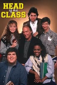 Robin Givens, Brian Robbins, Dan Frischman, Khrystyne Haje, Howard Hesseman, and Dan Schneider in Head of the Class (1986)