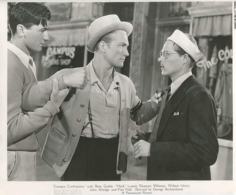 Richard Denning, William Henry, and Hank Luisetti in Campus Confessions (1938)