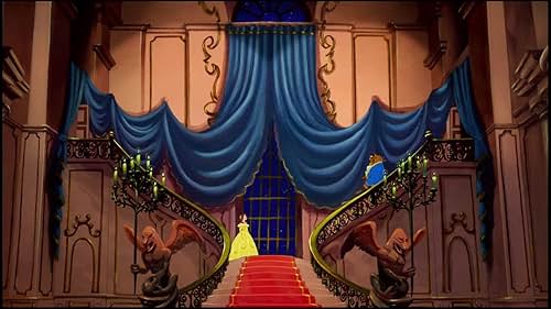 Belle, whose father is imprisoned by the Beast, offers herself instead and discovers her captor to be an enchanted prince. 