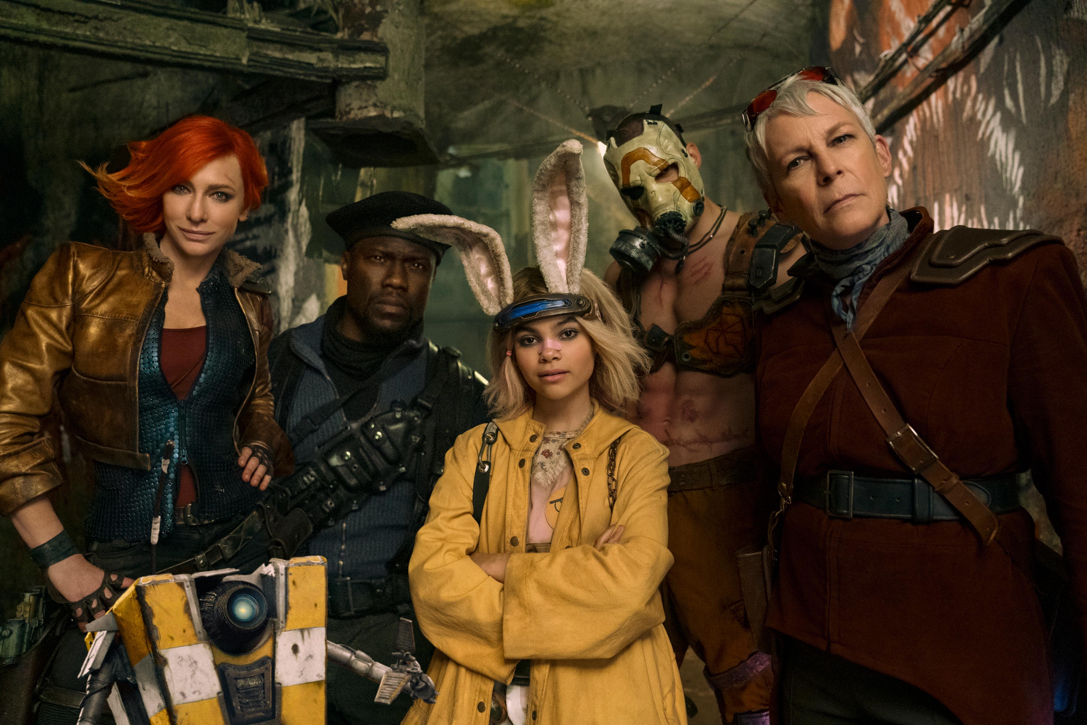 Jamie Lee Curtis, Cate Blanchett, Jack Black, Kevin Hart, Ariana Greenblatt, and Florian Munteanu in Borderlands: Trở Lại Pandora (2024)