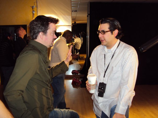 Stephen McKissen and John Crockett on the set of "Three Sisters Laundry"