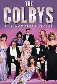 Charlton Heston, Stephanie Beacham, Maxwell Caulfield, Katharine Ross, Tracy Scoggins, Barbara Stanwyck, John James, Emma Samms, and Claire Yarlett in The Colbys (1985)