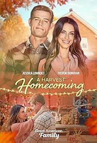 Trevor Donovan and Jessica Lowndes in A Harvest Homecoming (2023)