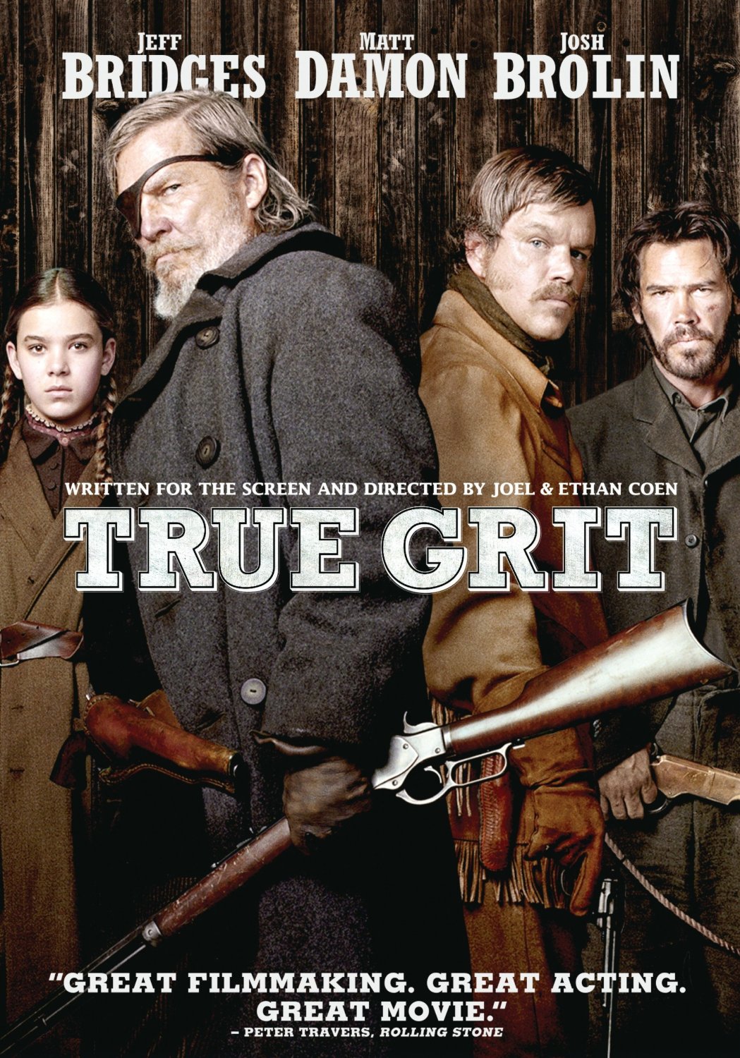 Jeff Bridges, Matt Damon, Josh Brolin, and Hailee Steinfeld in True Grit: Báo Thù (2010)