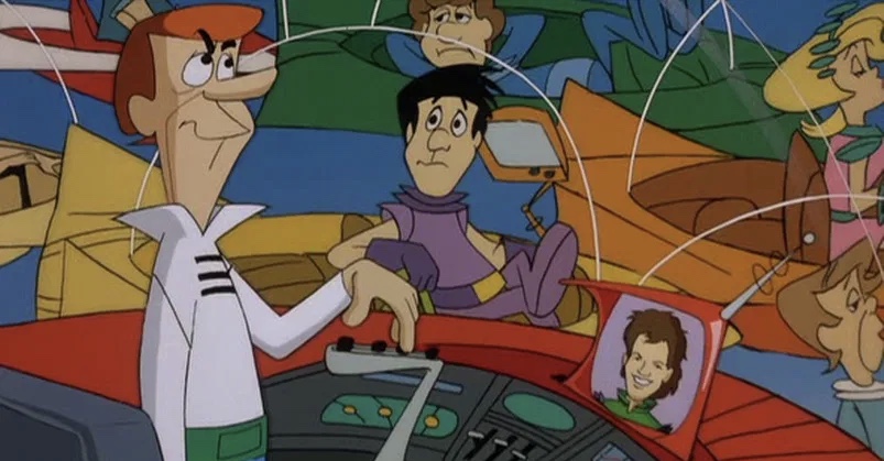 Rick Dees and George O'Hanlon in Jetsons: The Movie (1990)