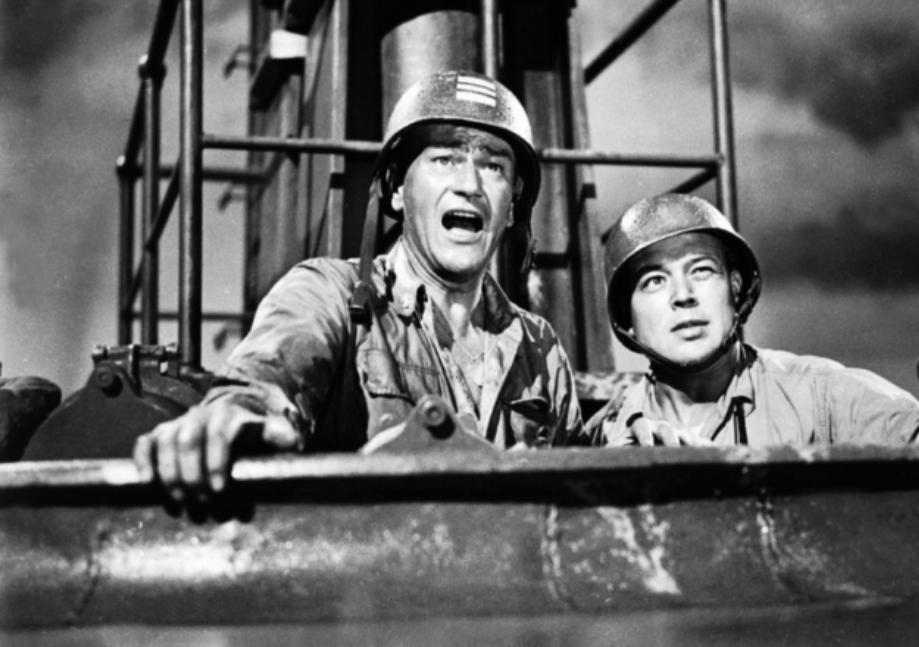 John Wayne and Frank Sutton in Operation Pacific (1951)