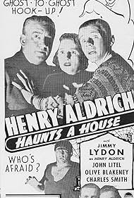 Olive Blakeney, John Litel, Jimmy Lydon, Mike Mazurki, and Joan Mortimer in Henry Aldrich Haunts a House (1943)