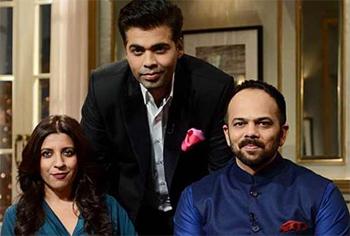 Zoya Akhtar, Karan Johar, and Rohit Shetty in Koffee with Karan (2004)