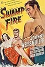 Buster Crabbe, Virginia Grey, and Johnny Weissmuller in Swamp Fire (1946)