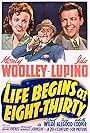 Ida Lupino, Cornel Wilde, and Monty Woolley in Life Begins at Eight-Thirty (1942)