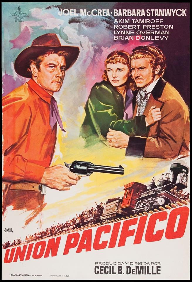 Barbara Stanwyck, Joel McCrea, and Robert Preston in Union Pacific (1939)