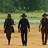 Ethan Hawke, Denzel Washington, Vincent D'Onofrio, Lee Byung-hun, Chris Pratt, Manuel Garcia-Rulfo, and Martin Sensmeier in The Magnificent Seven (2016)