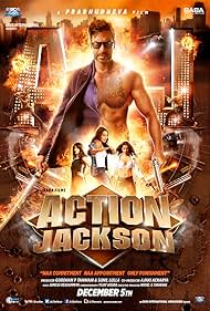 Prabhu Deva, Ajay Devgn, Sonakshi Sinha, Yami Gautam, and Manasvi Mamgai in Action Jackson (2014)