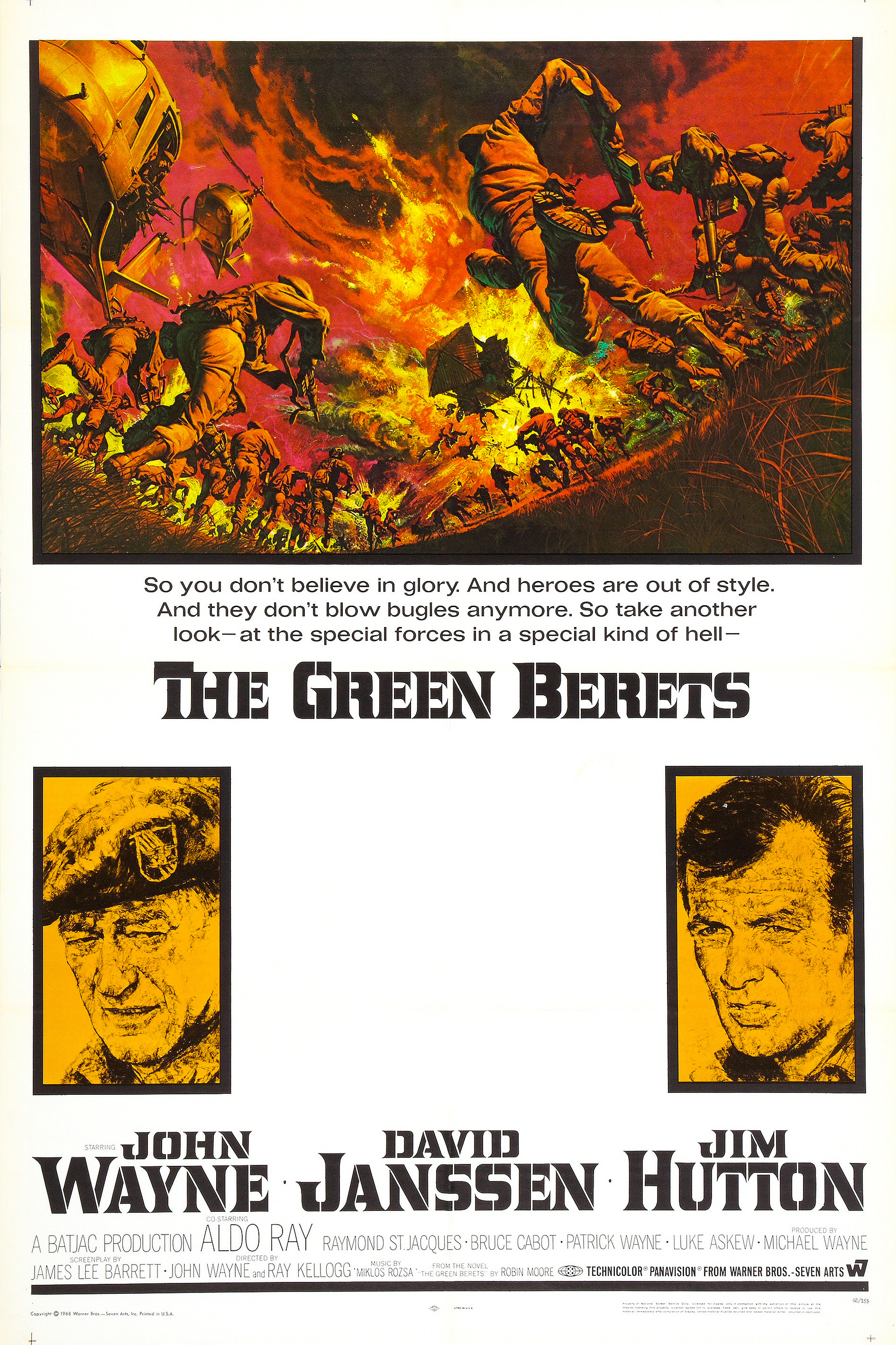 John Wayne and David Janssen in The Green Berets (1968)