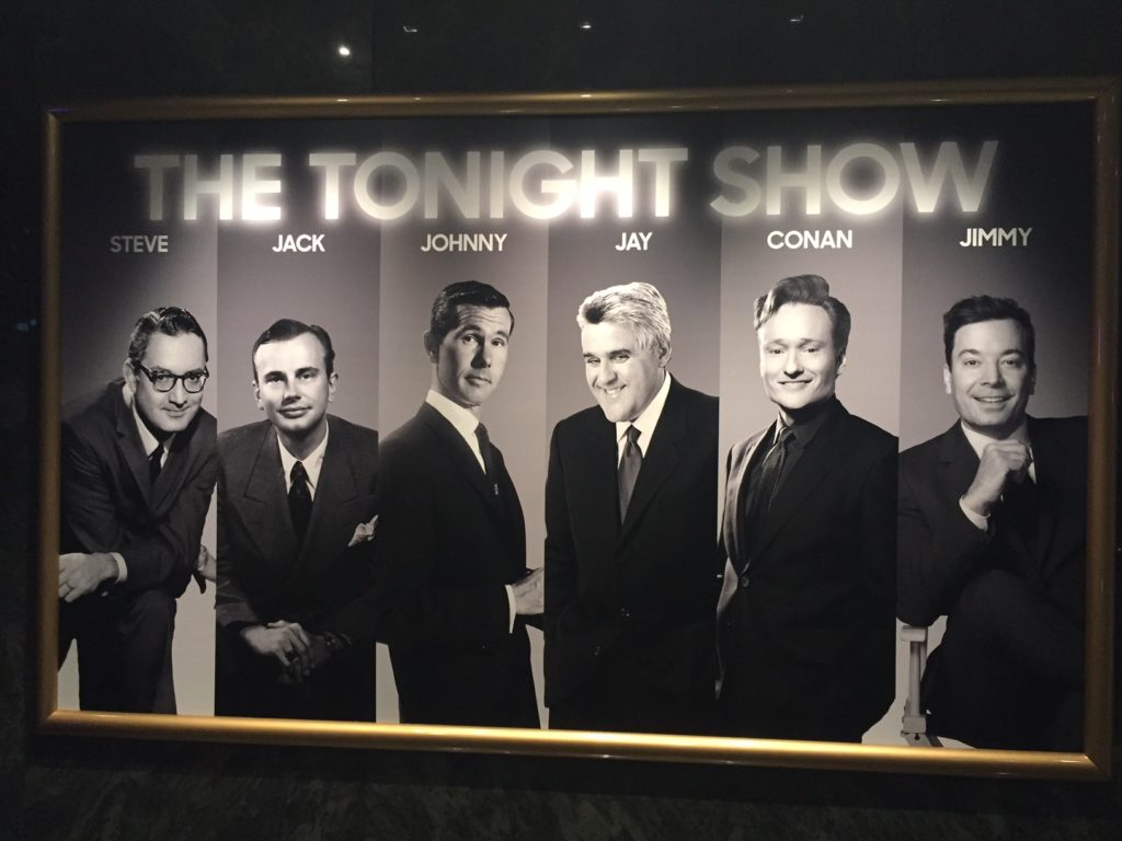 Johnny Carson, Jay Leno, Conan O'Brien, Steve Allen, Jimmy Fallon, and Jack Paar