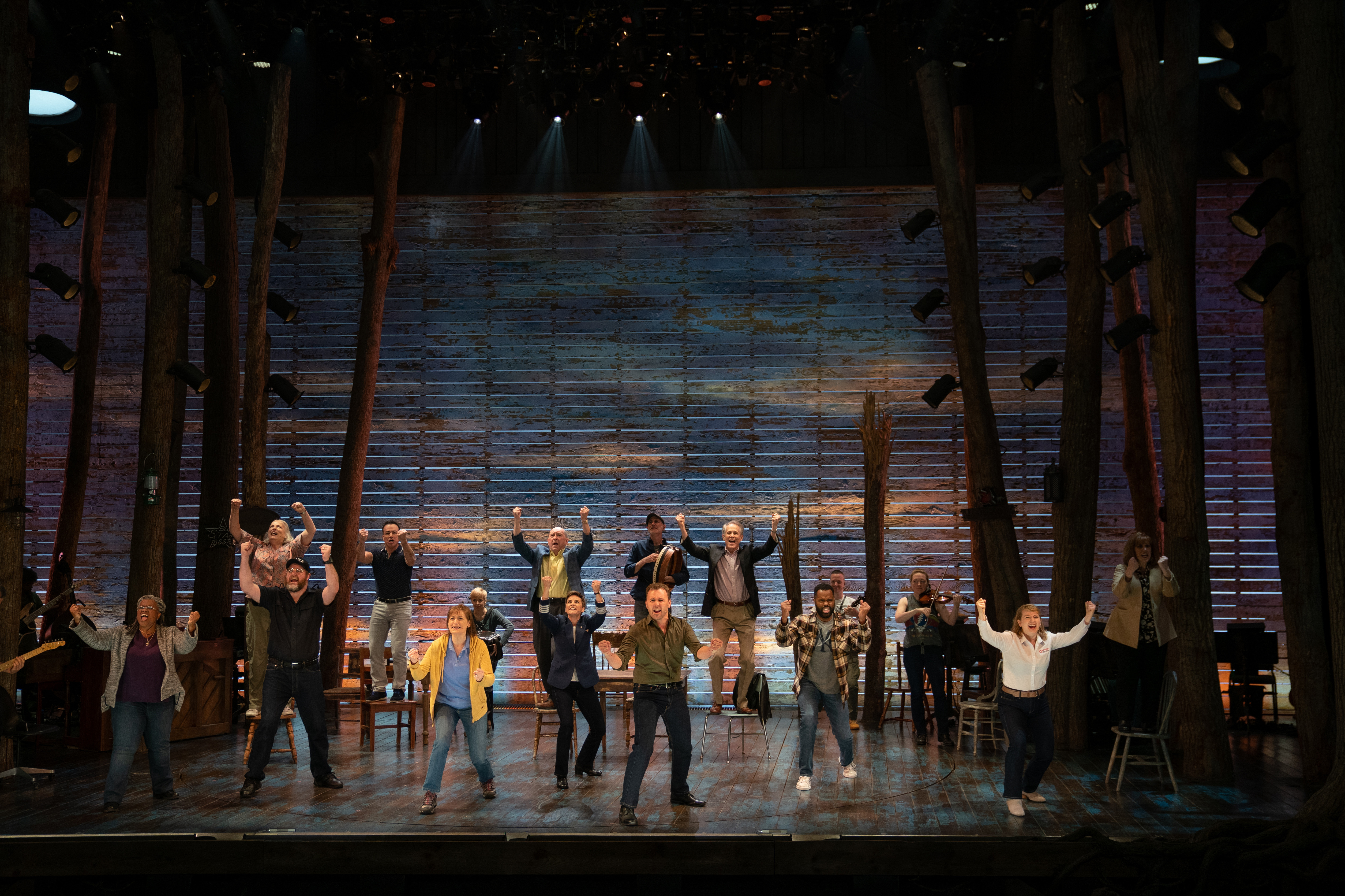 Joel Hatch, Astrid Van Wieren, Jim Walton, Caesar Samayoa, Tony LePage, Paul Whitty, De'Lon Grant, Petrina Bromley, Jenn Colella, Emily Walton, Sharon Wheatley, and Q. Smith in Come from Away (2021)