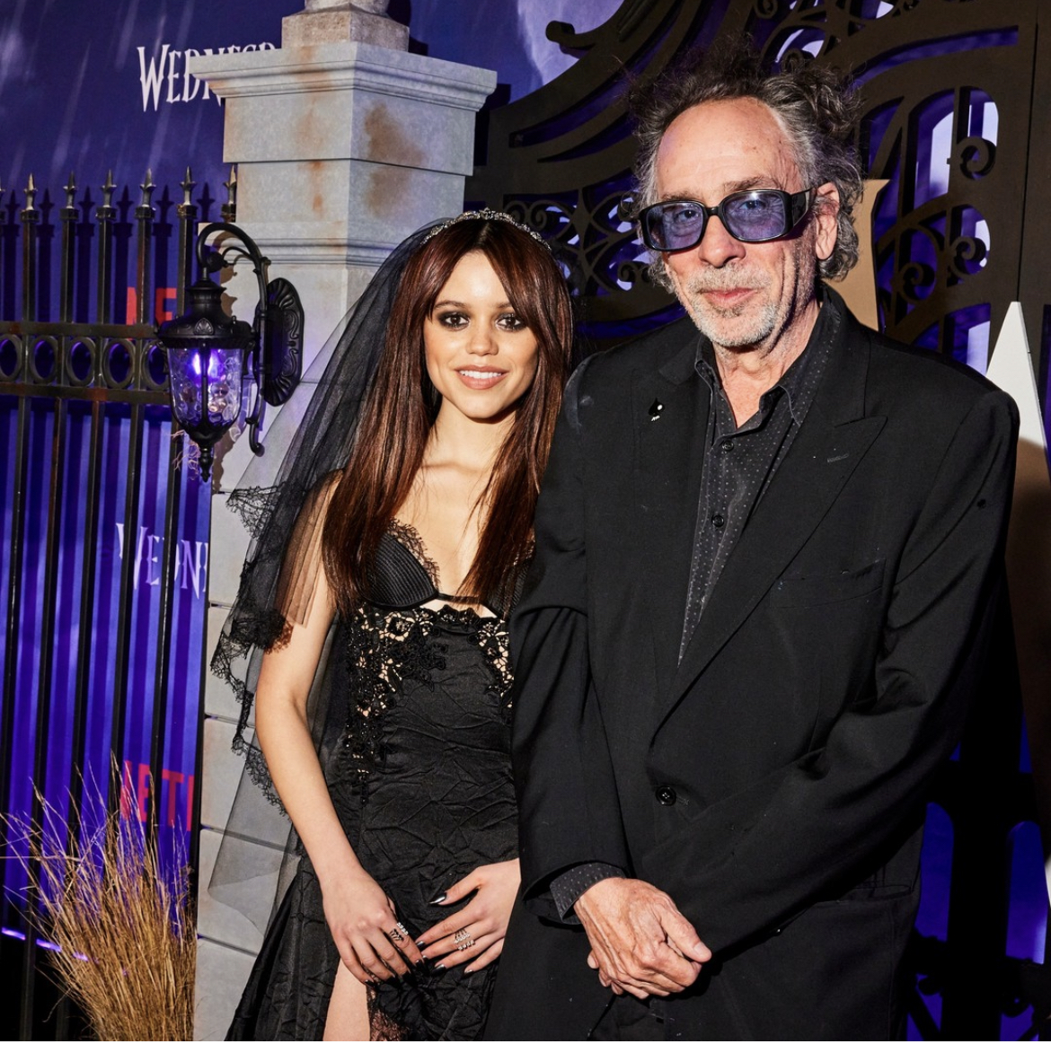 Tim Burton and Jenna Ortega in Wednesday (2022)