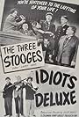 Moe Howard, Larry Fine, Vernon Dent, and Curly Howard in Idiots Deluxe (1945)