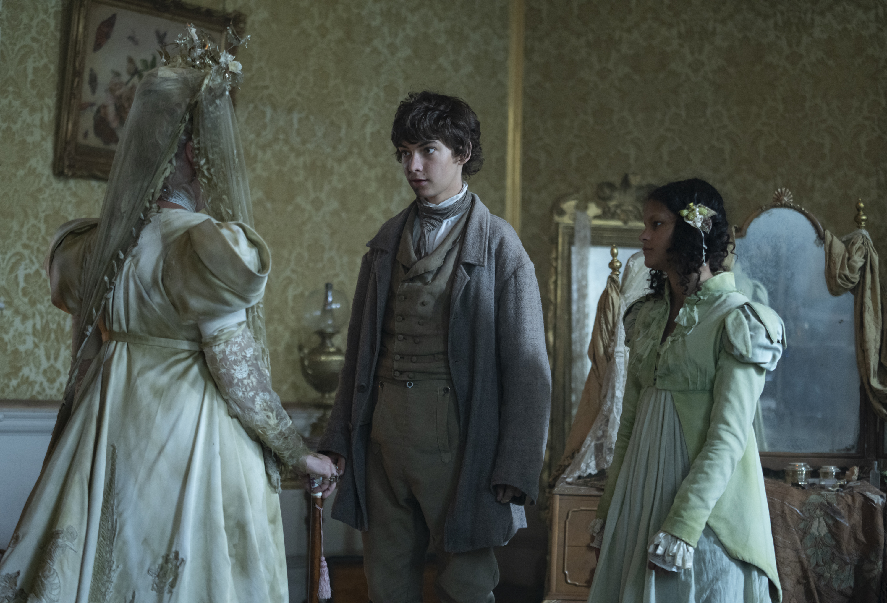 Olivia Colman, Tom Sweet, and Chloe Lea in Great Expectations (2023)