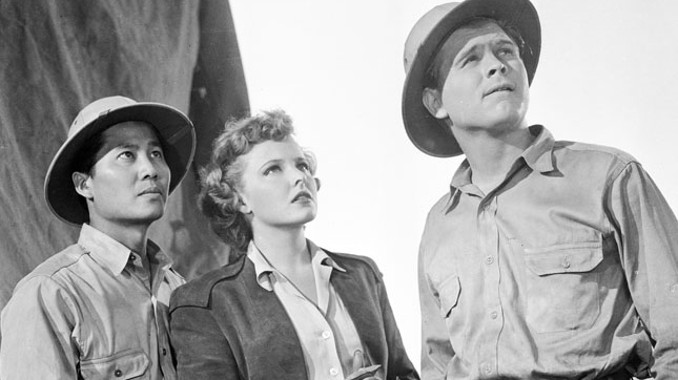 Laraine Day, Keye Luke, and Barry Nelson in A Yank on the Burma Road (1942)