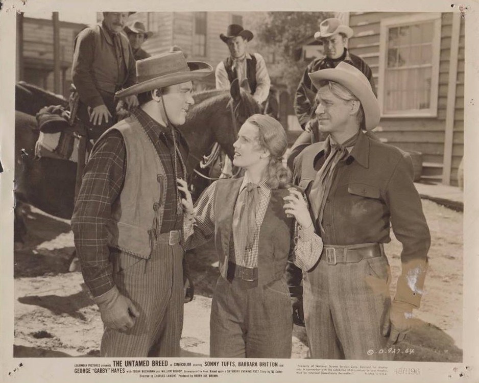 William Bishop, Barbara Britton, and Sonny Tufts in The Untamed Breed (1948)