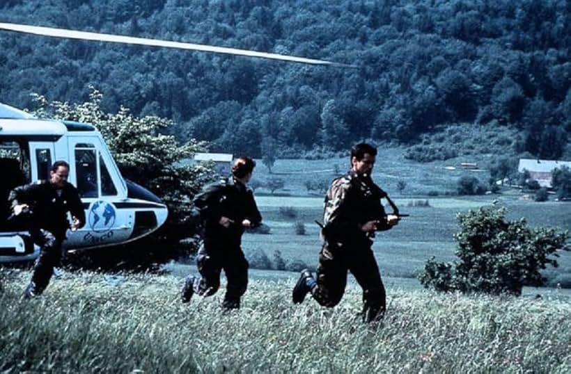 Pierce Brosnan and Alexandra Paul in Death Train (1993)