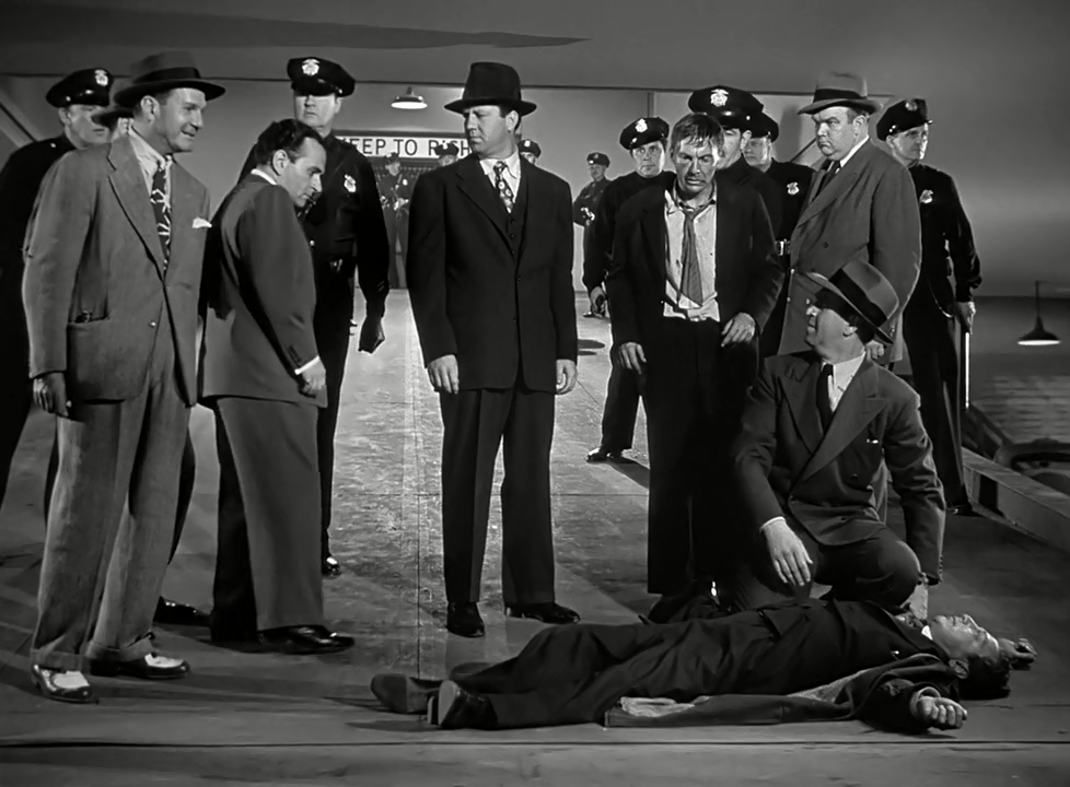 Luther Adler, Glenn Anders, Steve Brodie, Howard Da Silva, Martin Gabel, and David Wayne in M (1951)