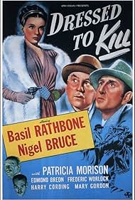 Basil Rathbone, Nigel Bruce, and Patricia Morison in Dressed to Kill (1946)