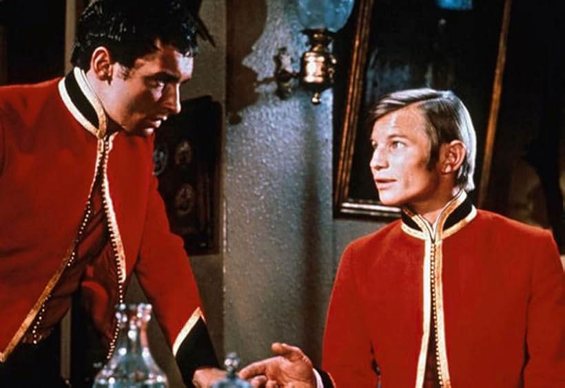 Michael York and James Faulkner in Conduct Unbecoming (1975)