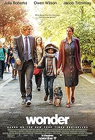 Julia Roberts, Owen Wilson, Izabela Vidovic, Jacob Tremblay, and Gidget in Điều Kỳ Diệu (2017)