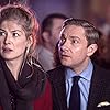 Martin Freeman and Rosamund Pike in The World's End (2013)