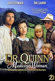 Jane Seymour, Chad Allen, Joe Lando, and Shawn Toovey in Dr. Quinn, Medicine Woman (1993)