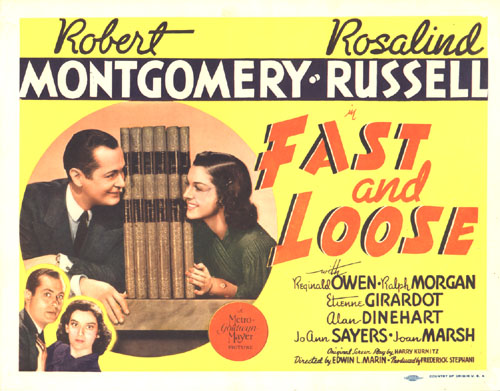 Robert Montgomery and Rosalind Russell in Fast and Loose (1939)