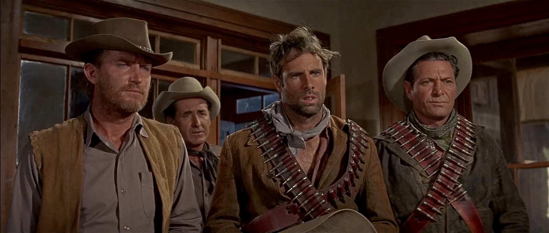 Bruce Dern, Don Collier, Chuck Roberson, and Sheb Wooley in The War Wagon (1967)