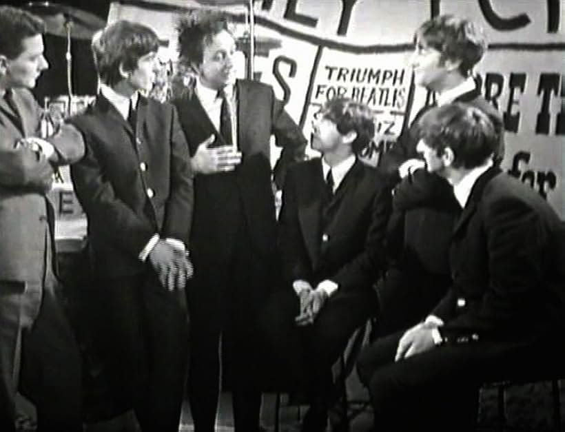 Paul McCartney, John Lennon, Gay Byrne, Ken Dodd, George Harrison, Ringo Starr, and The Beatles in Scene at 6:30 (1963)