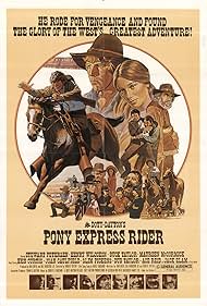 Jack Elam, Ken Curtis, Maureen McCormick, Stewart Petersen, Buck Taylor, Dub Taylor, and Henry Wilcoxon in Pony Express Rider (1976)