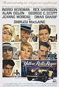 Ingrid Bergman, Shirley MacLaine, Alain Delon, Rex Harrison, George C. Scott, Omar Sharif, and Jeanne Moreau in The Yellow Rolls-Royce (1964)