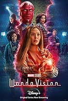 Paul Bettany, Elizabeth Olsen, Kat Dennings, Kathryn Hahn, Randall Park, and Teyonah Parris in Wanda và Vision (2021)