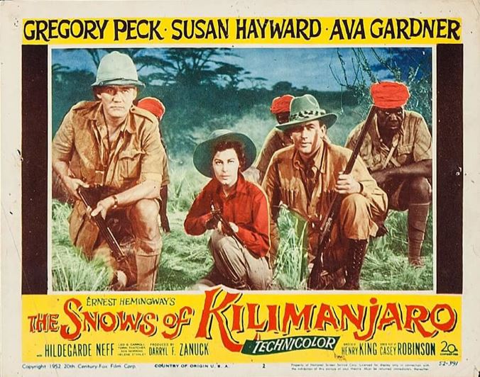 Gregory Peck, Ava Gardner, Emmett Smith, and Torin Thatcher in The Snows of Kilimanjaro (1952)